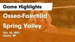 Osseo-Fairchild  vs Spring Valley Game Highlights - Oct. 18, 2022