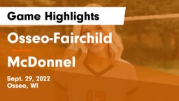 Osseo-Fairchild  vs McDonnel  Game Highlights - Sept. 29, 2022