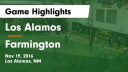 Los Alamos  vs Farmington  Game Highlights - Nov 19, 2016
