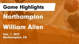 Northampton  vs William Allen  Game Highlights - Feb. 7, 2022
