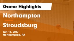 Northampton  vs Stroudsburg  Game Highlights - Jan 13, 2017