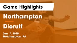 Northampton  vs Dieruff  Game Highlights - Jan. 7, 2020