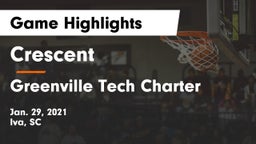 Crescent  vs Greenville Tech Charter Game Highlights - Jan. 29, 2021