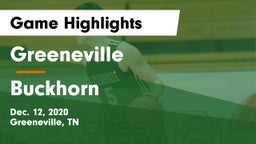 Greeneville  vs Buckhorn  Game Highlights - Dec. 12, 2020
