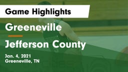 Greeneville  vs Jefferson County  Game Highlights - Jan. 4, 2021