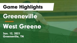 Greeneville  vs West Greene  Game Highlights - Jan. 12, 2021