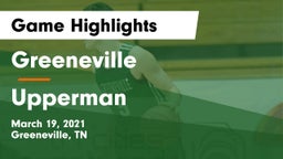 Greeneville  vs Upperman  Game Highlights - March 19, 2021
