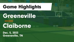 Greeneville  vs Claiborne  Game Highlights - Dec. 5, 2023