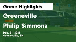 Greeneville  vs Philip Simmons  Game Highlights - Dec. 21, 2023