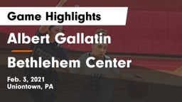 Albert Gallatin vs Bethlehem Center  Game Highlights - Feb. 3, 2021