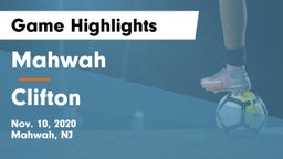 Mahwah  vs Clifton  Game Highlights - Nov. 10, 2020