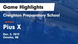 Creighton Preparatory School vs Pius X  Game Highlights - Dec. 5, 2019