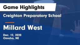 Creighton Preparatory School vs Millard West  Game Highlights - Dec. 12, 2020