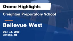 Creighton Preparatory School vs Bellevue West  Game Highlights - Dec. 31, 2020