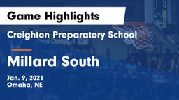 Creighton Preparatory School vs Millard South  Game Highlights - Jan. 9, 2021
