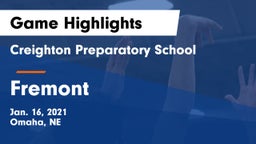 Creighton Preparatory School vs Fremont  Game Highlights - Jan. 16, 2021