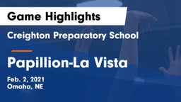 Creighton Preparatory School vs Papillion-La Vista  Game Highlights - Feb. 2, 2021