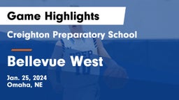 Creighton Preparatory School vs Bellevue West  Game Highlights - Jan. 25, 2024