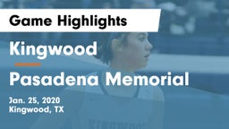 Kingwood  vs Pasadena Memorial  Game Highlights - Jan. 25, 2020