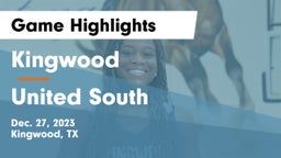 Kingwood  vs United South  Game Highlights - Dec. 27, 2023