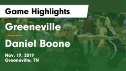 Greeneville  vs Daniel Boone  Game Highlights - Nov. 19, 2019