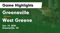 Greeneville  vs West Greene  Game Highlights - Jan. 14, 2020