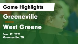 Greeneville  vs West Greene  Game Highlights - Jan. 12, 2021