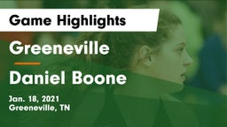 Greeneville  vs Daniel Boone  Game Highlights - Jan. 18, 2021