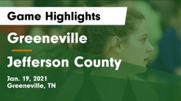 Greeneville  vs Jefferson County  Game Highlights - Jan. 19, 2021