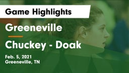 Greeneville  vs Chuckey - Doak  Game Highlights - Feb. 5, 2021