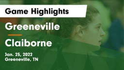 Greeneville  vs Claiborne  Game Highlights - Jan. 25, 2022