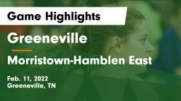 Greeneville  vs Morristown-Hamblen East  Game Highlights - Feb. 11, 2022