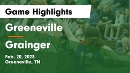 Greeneville  vs Grainger  Game Highlights - Feb. 20, 2023