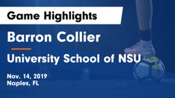 Barron Collier  vs University School of NSU Game Highlights - Nov. 14, 2019