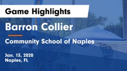 Barron Collier  vs Community School of Naples Game Highlights - Jan. 13, 2020