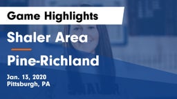 Shaler Area  vs Pine-Richland  Game Highlights - Jan. 13, 2020