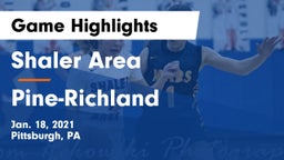 Shaler Area  vs Pine-Richland  Game Highlights - Jan. 18, 2021