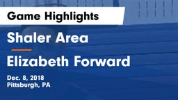 Shaler Area  vs Elizabeth Forward  Game Highlights - Dec. 8, 2018
