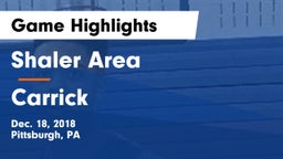 Shaler Area  vs Carrick  Game Highlights - Dec. 18, 2018
