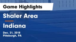 Shaler Area  vs Indiana  Game Highlights - Dec. 21, 2018