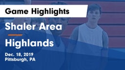 Shaler Area  vs Highlands  Game Highlights - Dec. 18, 2019