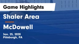 Shaler Area  vs McDowell  Game Highlights - Jan. 25, 2020