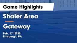 Shaler Area  vs Gateway Game Highlights - Feb. 17, 2020