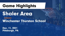 Shaler Area  vs Winchester Thurston School Game Highlights - Dec. 11, 2021