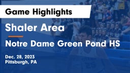Shaler Area  vs Notre Dame Green Pond HS Game Highlights - Dec. 28, 2023