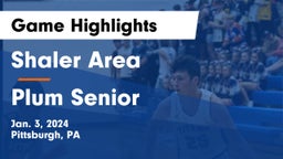 Shaler Area  vs Plum Senior  Game Highlights - Jan. 3, 2024