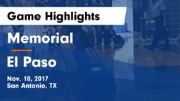 Memorial  vs El Paso  Game Highlights - Nov. 18, 2017