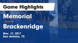 Memorial  vs Brackenridge  Game Highlights - Nov. 17, 2017