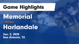 Memorial  vs Harlandale  Game Highlights - Jan. 3, 2020