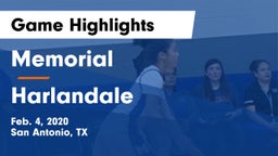 Memorial  vs Harlandale  Game Highlights - Feb. 4, 2020